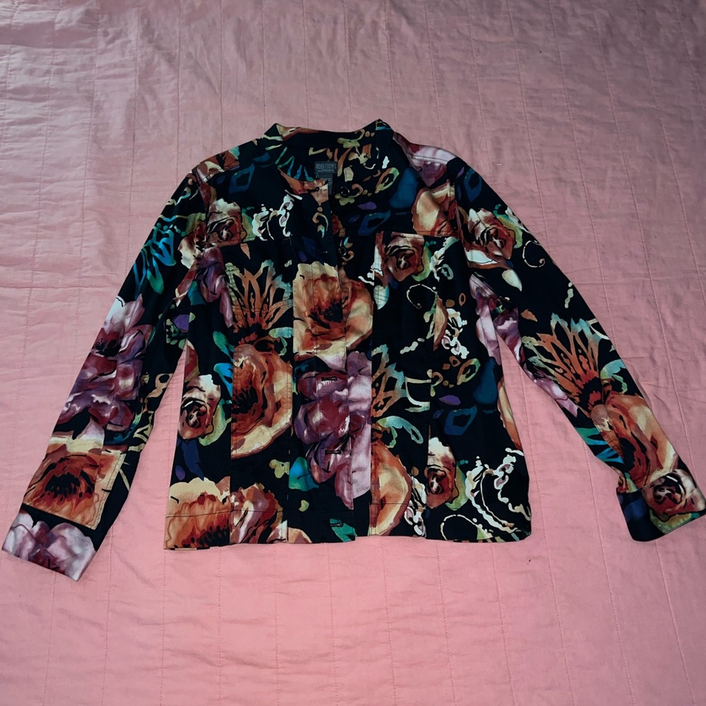Chico's Multicolor Floral Blazer